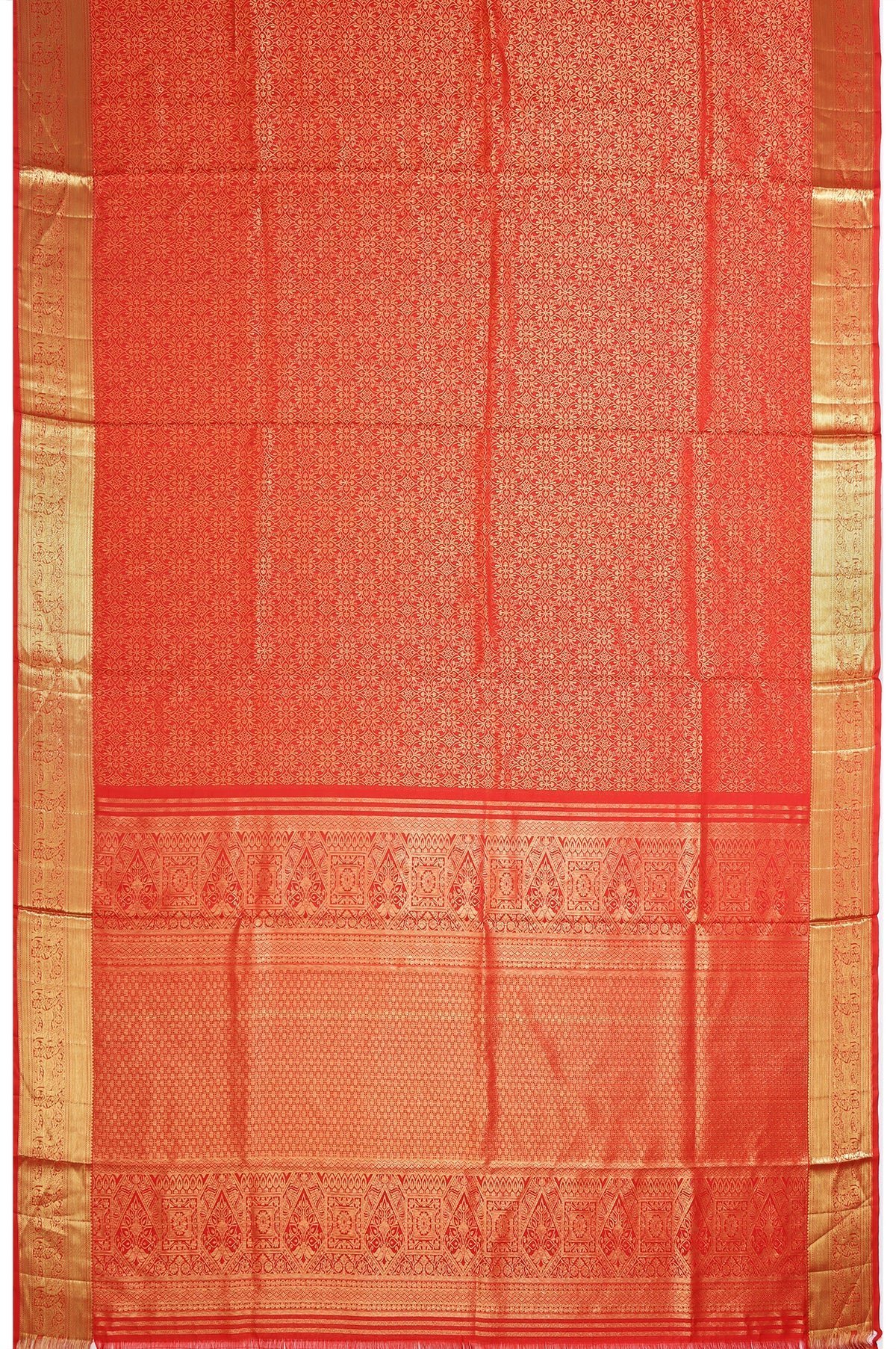 Red Kanchipuram Silk Saree - Image 4