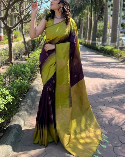 Banarasi Silk Zari Woven Jacquard Saree For Festive Glamour Festive Wear