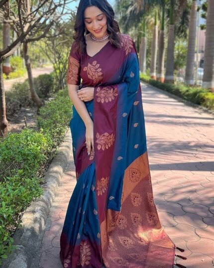Banarasi Silk Zari Woven Jacquard Saree For Festive Glamour Festive Wear