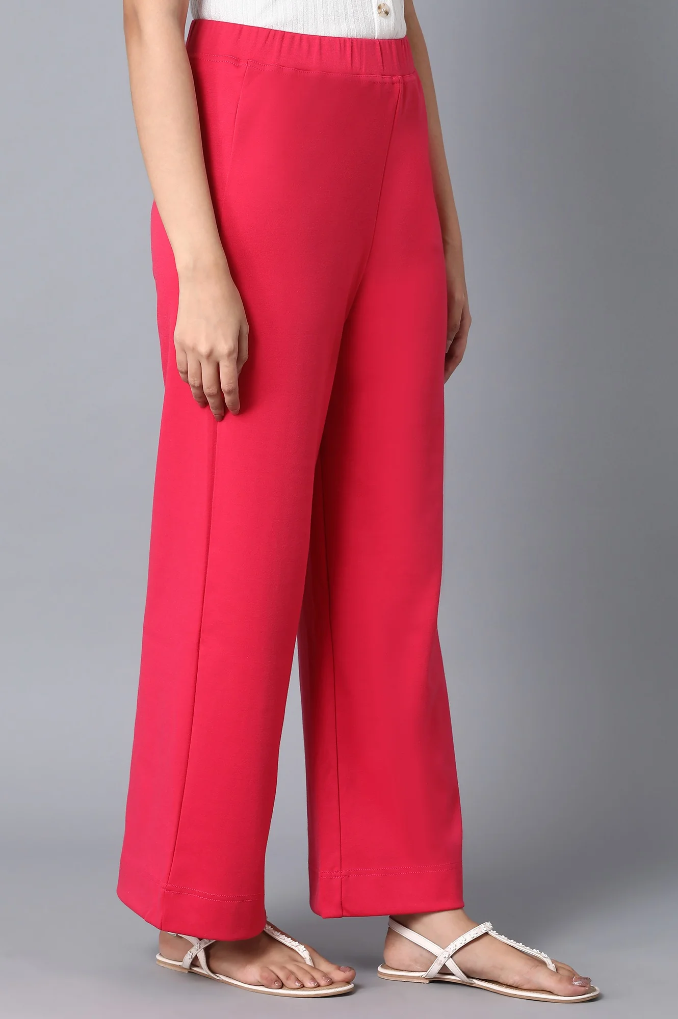 Maroon Loose Fit Palazzo - Image 4