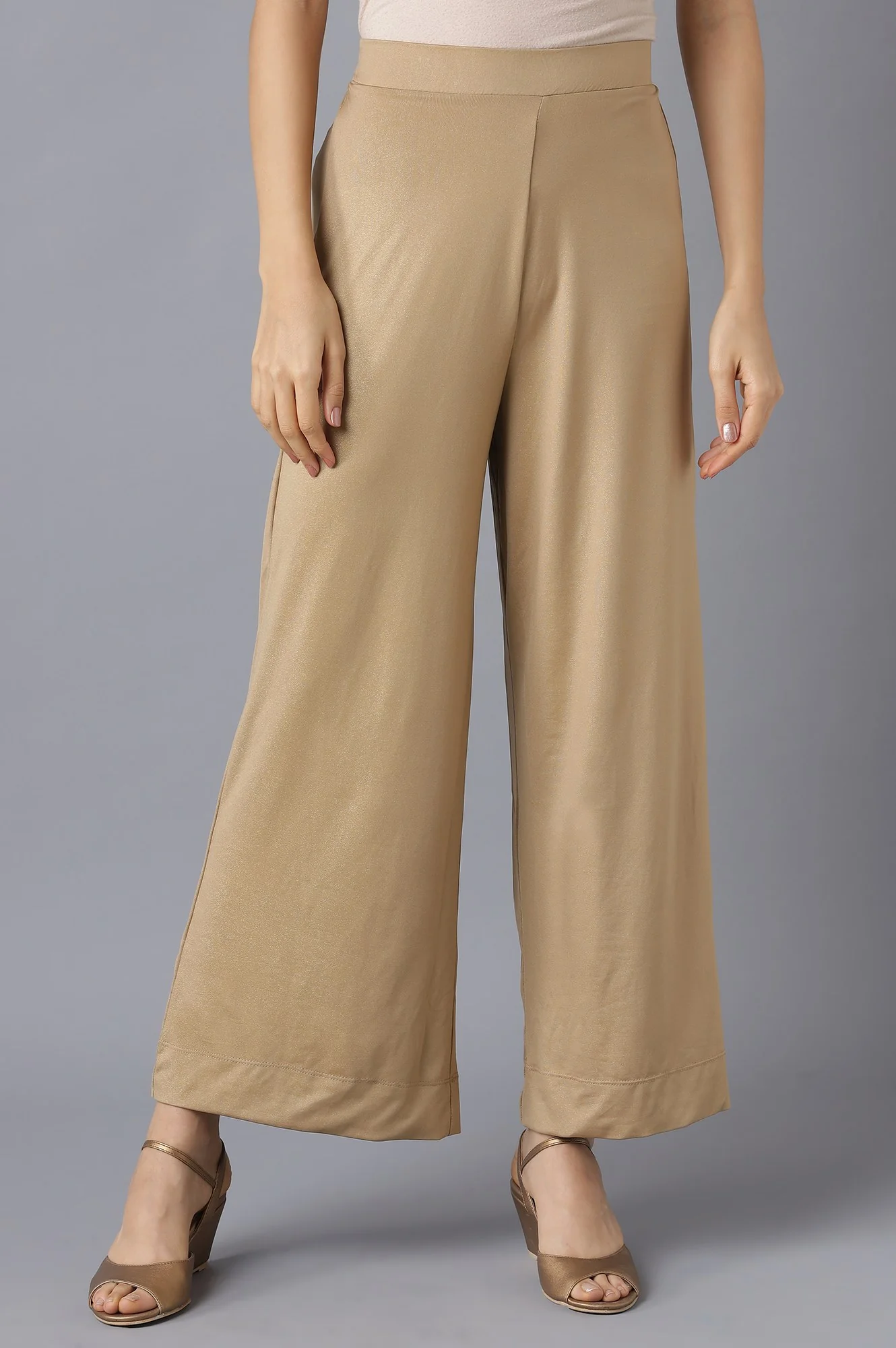 Casual Regular Fit Solid Palazzos - Image 2