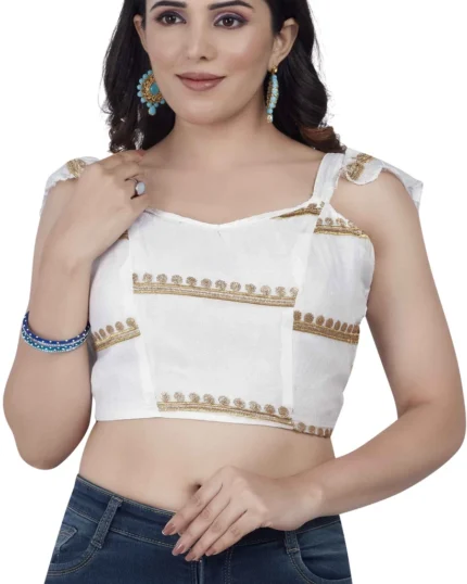 Golden Line V-Neck Women Blouse
