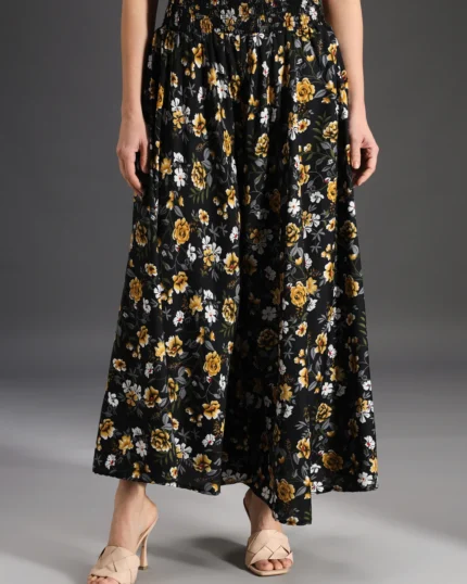 Women Flared Multicolor Viscose Rayon Palazzos