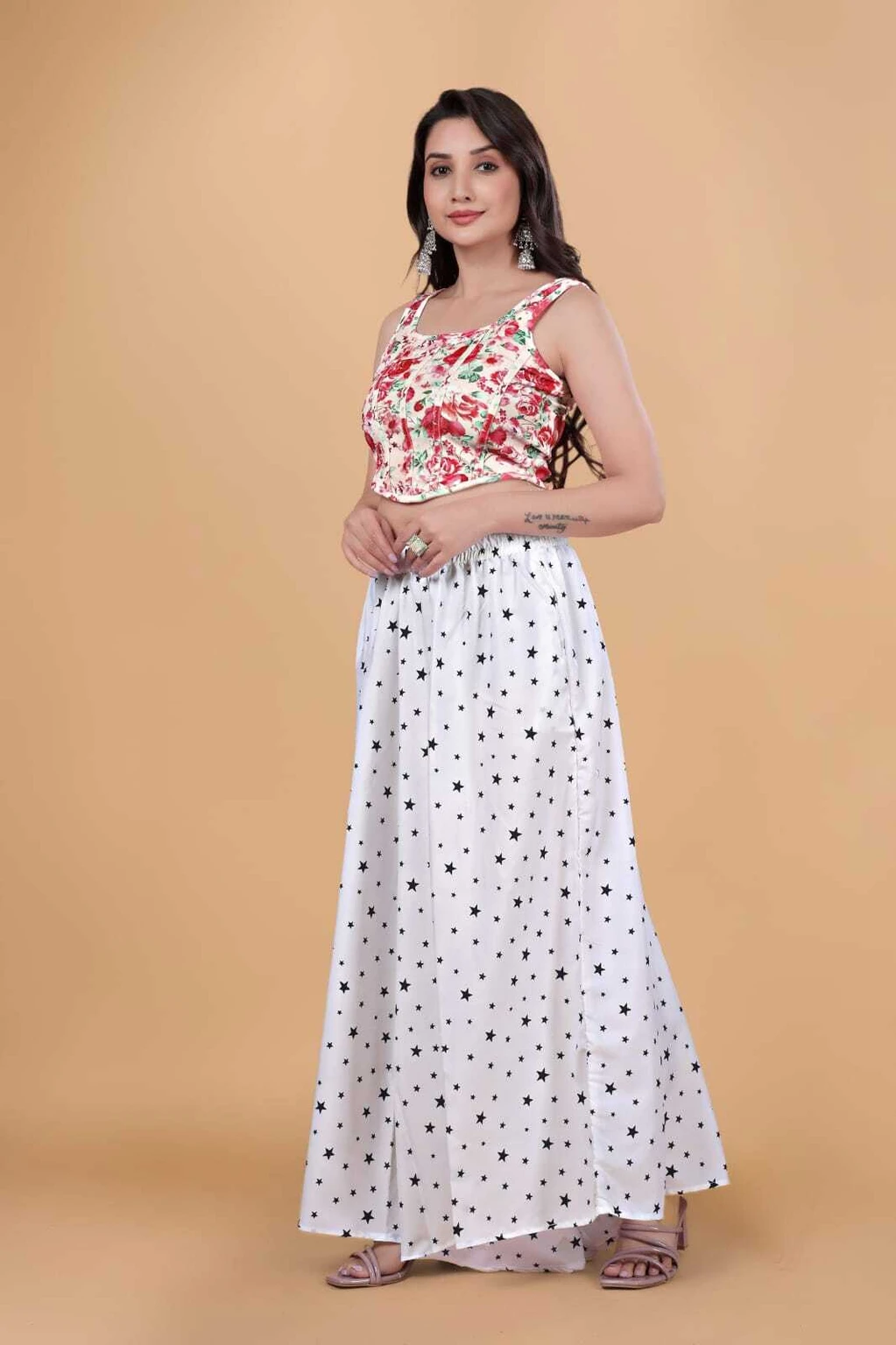 Women Flared White Viscose Rayon Palazzos - Image 5