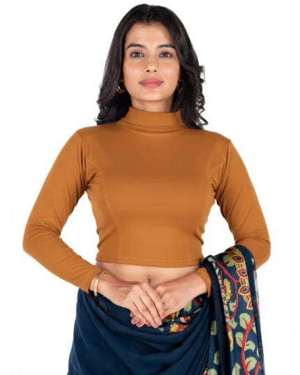 Full Sleeve Band collar Women Blouse
