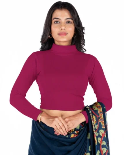 Full Sleeve Band collar Women Blouse