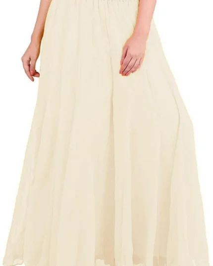 Women Flared Red Georgette Trousers