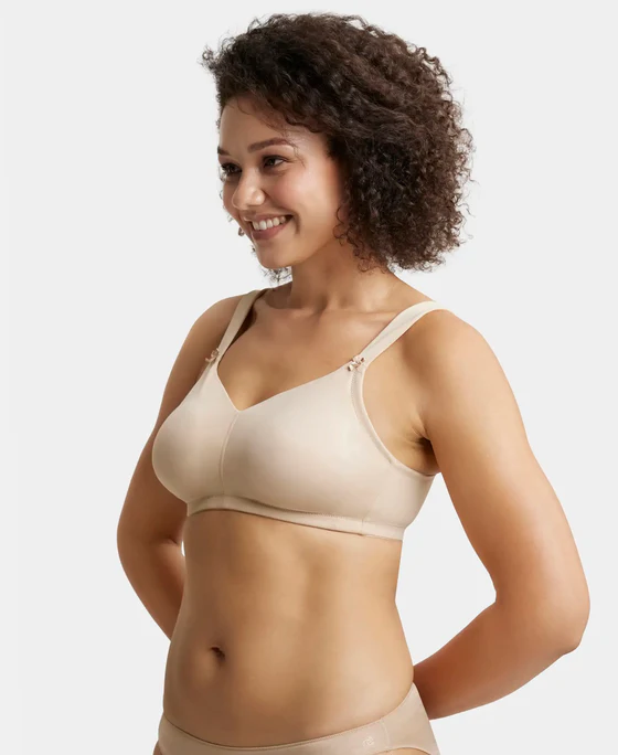 Super Combed Cotton Elastane Stretch Full Coverage Minimizer Bra