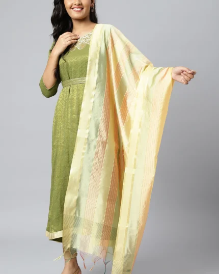 Women's Multi Gold Banarsi Dupatta