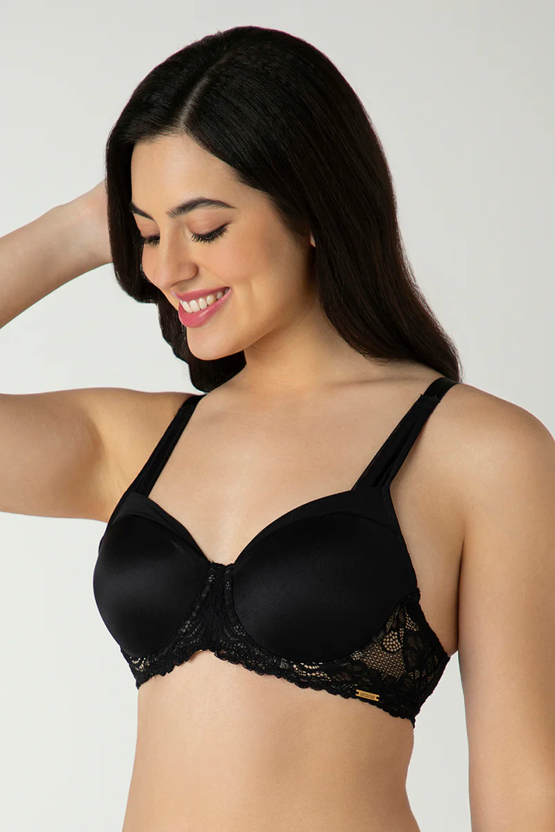 Glam Lace Padded Wired Balconette Bra - Image 8