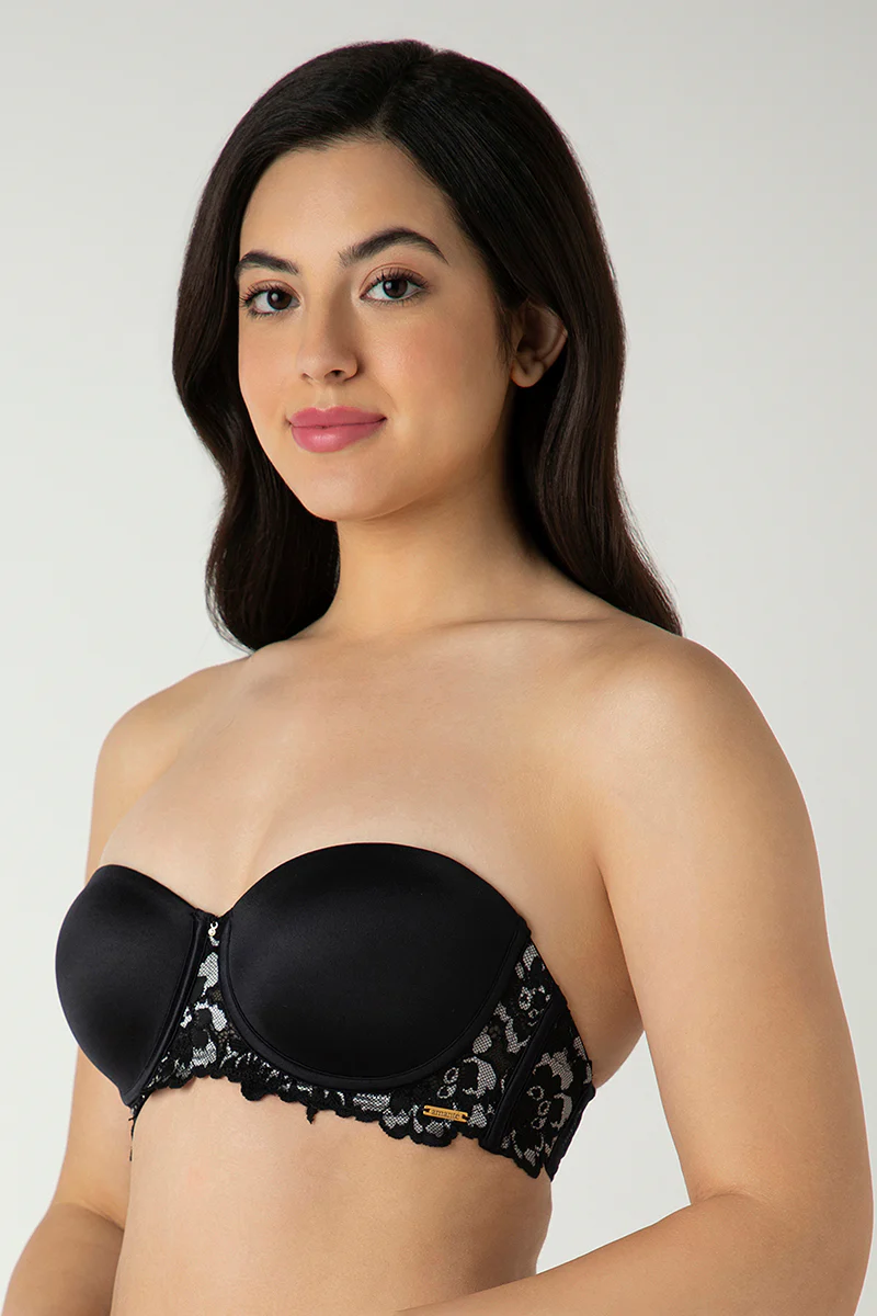 Black Femme Lace Padded Wired Multiway Bra - Image 2