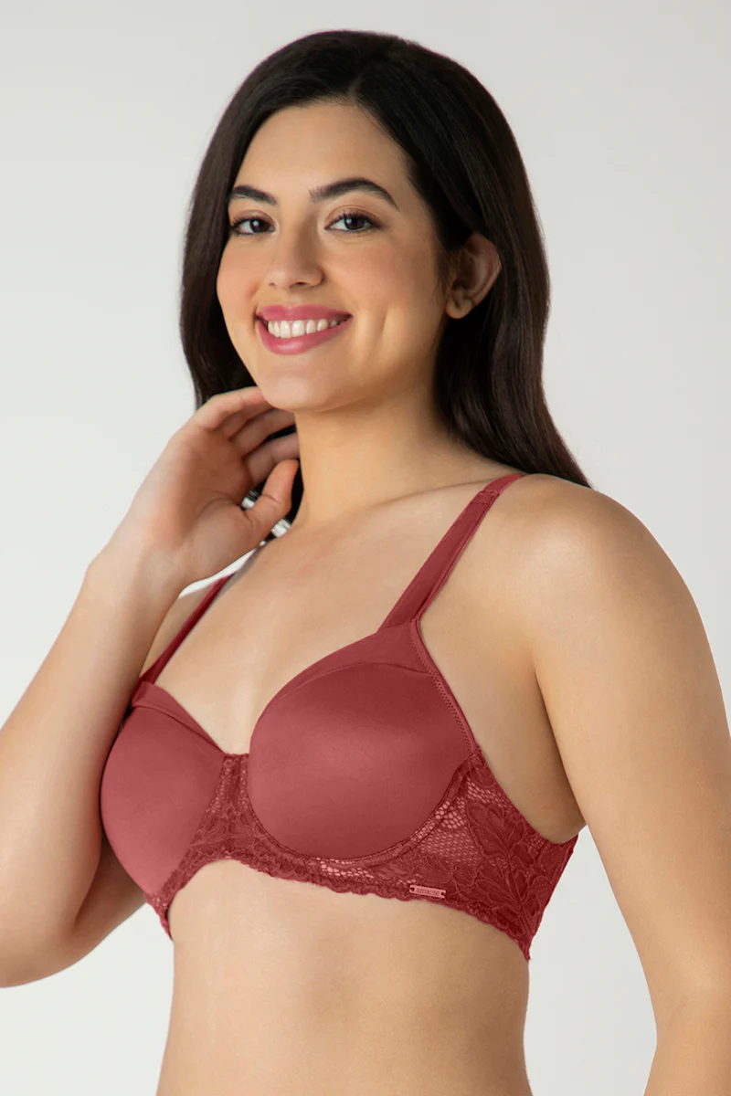 Glam Lace Padded Wired Balconette Bra - Image 3
