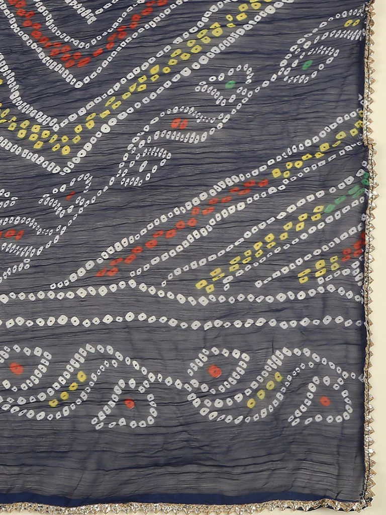 Multi Printed Bandhini Chiffon Dupatta - Image 8