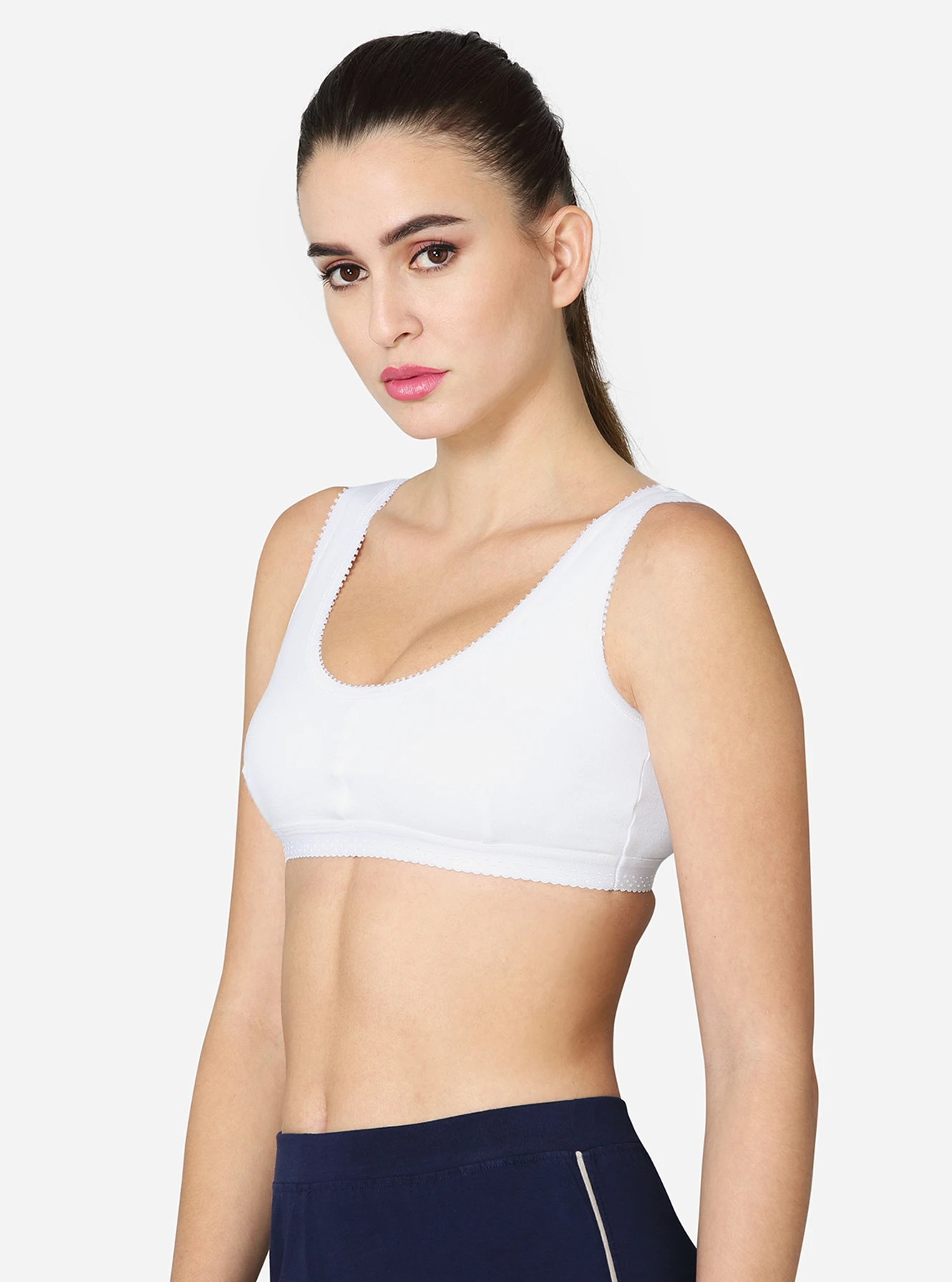 Double layered darted front panel high coverage slip on bra - Image 11