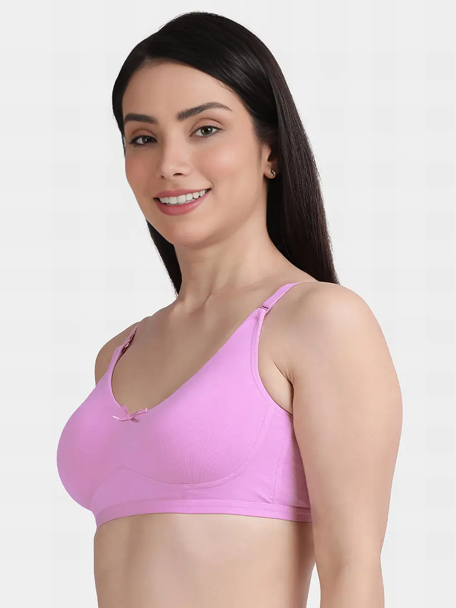 Susie Pastel Lavender Solid Full Coverage Moulded Everyday Bra - Image 3