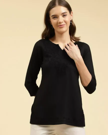 Zahra Black Short Kurti