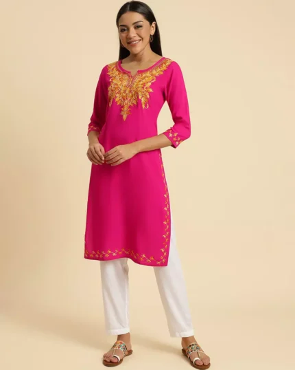 Zeenat Kashmiri Pink Kurti